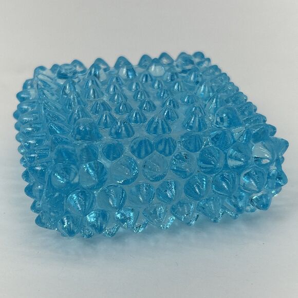 Vintage Brooke Glass Company Aqua Blue Hobnail Salt Cellar Tea Light Holder - Picture 4 of 11